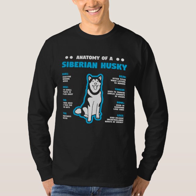 Anatomy of A Husky Siberian Dog Owner T-Shirt (Front)