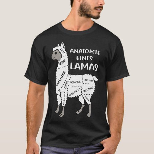 Anatomy of a Lamas Gerber Knitting Tannery Alpaca  T_Shirt