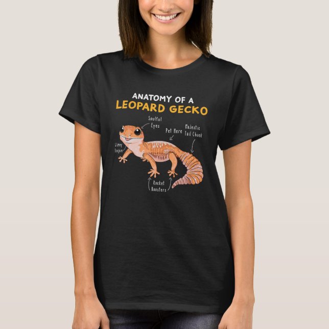 Anatomy Of A Leopard Gecko Funny Gecko Mom Reptile T-Shirt (Front)