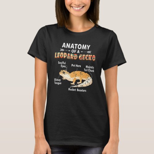 Anatomy Of A Leopard Gecko Gecko Mom Reptile Dad T_Shirt