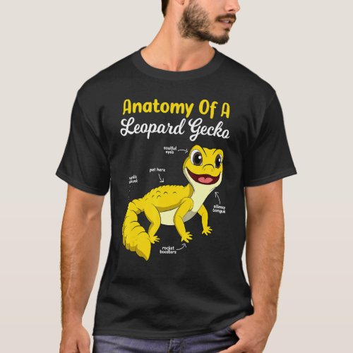 Anatomy Of A Leopard Gecko Tiny Dinosaur As Pet T_Shirt