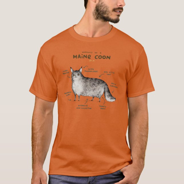 Anatomy of a Maine Coon T-Shirt (Front)