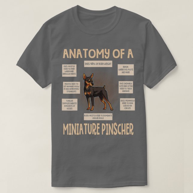 Anatomy Of A Miniature Pinscher  Funny Puppy Gift  T-Shirt (Design Front)