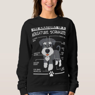 Anatomy Of A Miniature Schnauzer Dog Dog Mom Dog D Sweatshirt