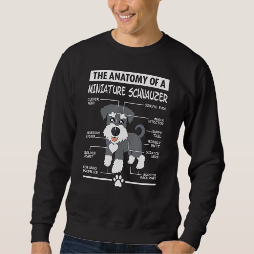 Anatomy Of A Miniature Schnauzer Dog Dog Mom Dog D Sweatshirt