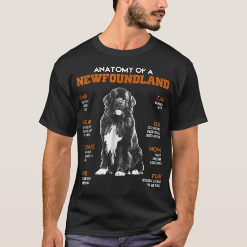 Anatomy Of A Newfoundland Dogs Funny Gift Gift Men T_Shirt