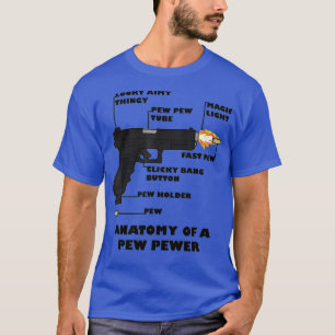 Anatomy of a Pew Pewer Ammo and Gun Amendment T-Shirt