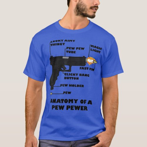 Anatomy of a Pew Pewer Ammo and Gun Amendment T_Shirt