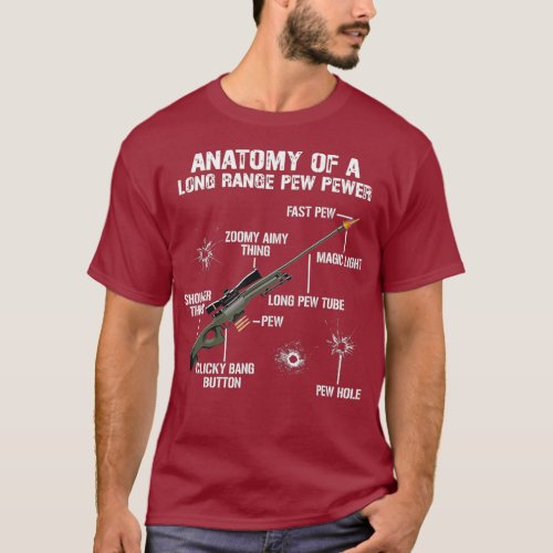 Anatomy Of A Pew Pewer  Funny Guns Sniper Gun T_Shirt