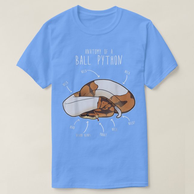 Anatomy of a Piebald Ball Python Snake Lover Gift  T-Shirt (Design Front)