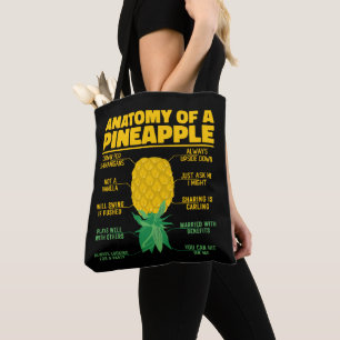 Anatomy Of A Pineapple Funny Pineapple Lovers Cool Tote Bag