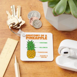 Anatomy Of A Pineapple Lovers Holidays Family Cool Keychain