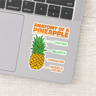 Anatomy Of A Pineapple Lovers Holidays Family Cool Sticker