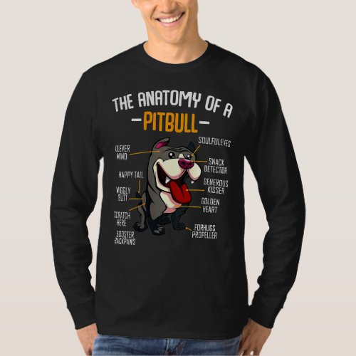 Anatomy Of A Pitbull Funny Pitbull T_Shirt