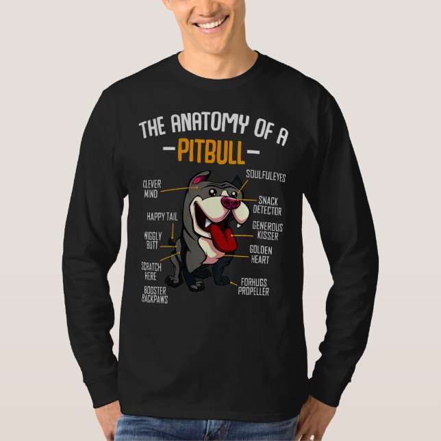Anatomy Of A Pitbull Funny Pitbull T-Shirt (Front)