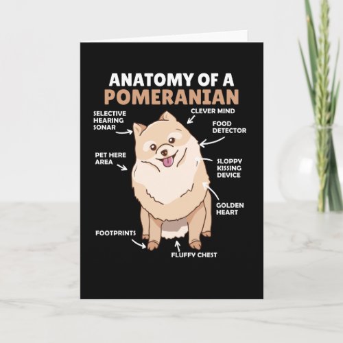Anatomy Of A Pomeranian Cute Dog Puppy Card