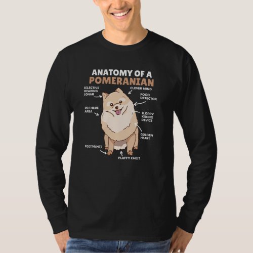 Anatomy Of A Pomeranian Cute Dog Puppy T_Shirt