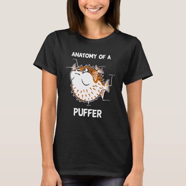 Anatomy Of A Puffer Fish Funny T-Shirt (Front)