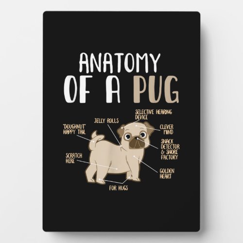 Anatomy Of A Pug Breed Dog Pet Hound Lover Plaque