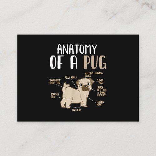 Anatomy of A Pug Breed Dog Pet Hound Lover Pun Enclosure Card