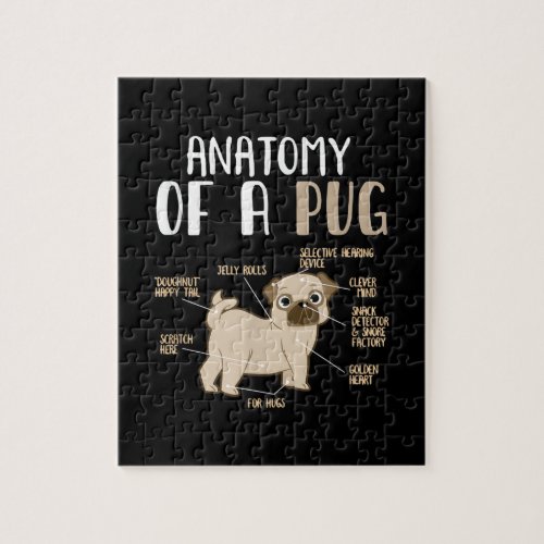 Anatomy of A Pug Breed Dog Pet Hound Lover Pun Jigsaw Puzzle