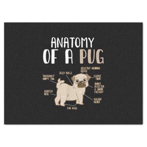 Anatomy of A Pug Breed Dog Pet Hound Lover Pun Tissue Paper