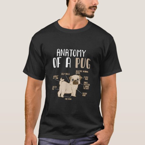 Anatomy Of A Pug Breed Dog Pet Hound Lover T_Shirt