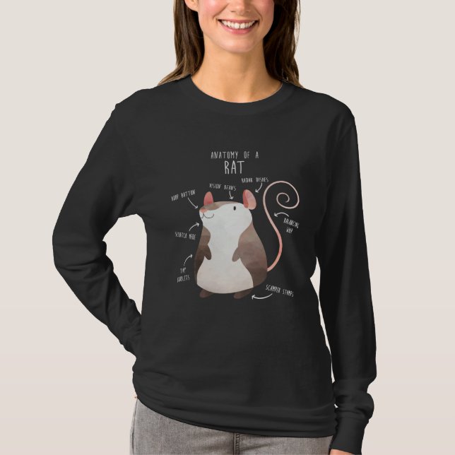 Anatomy of a Rat Cute  Fancy Pet Rodent T-Shirt (Front)