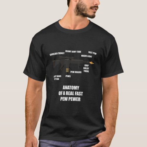 Anatomy Of A Real Fast Pew Pewer Rifle Gun Lovers T_Shirt
