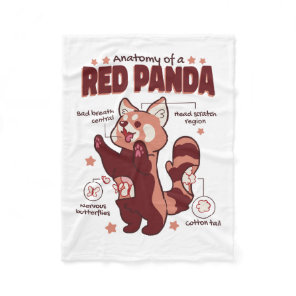 Anatomy of a Red Panda Animal Lover Fleece Blanket