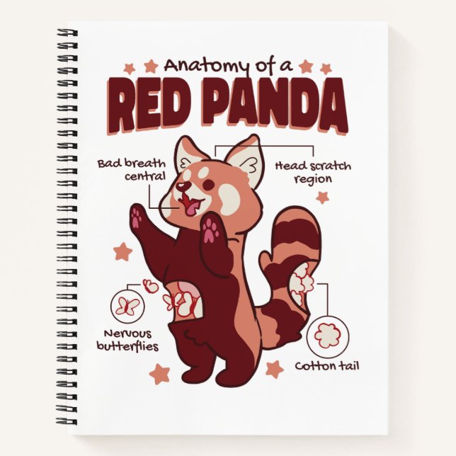 Anatomy of a Red Panda Animal Lover Notebook (Front)