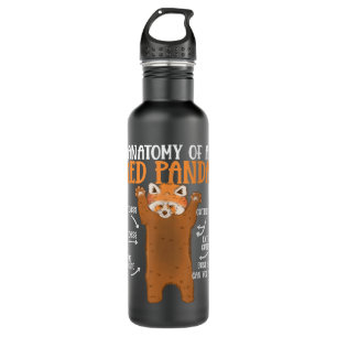 Anatomy of a Red Panda Science Zoologist Cute Pand Stainless Steel Water Bottle