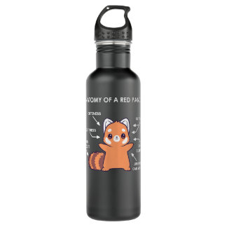 Anatomy of a Red Panda Science Zoologist Red Panda Stainless Steel Water Bottle