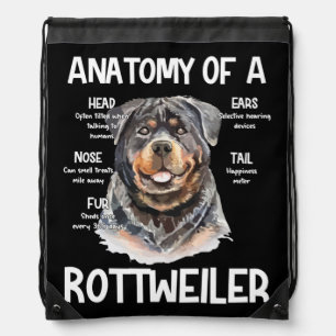 Anatomy Of A Rottweiler For Dog Lovers Drawstring Bag