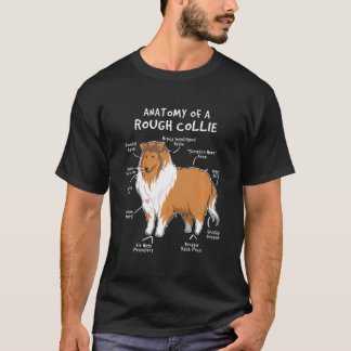 Anatomy Of A Rough Collie Funny Dog Puppy Gift T-Shirt