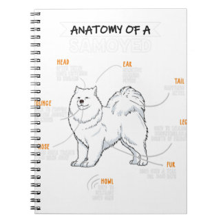 Anatomy Of A Samoyed Dog Funny Dog Lover Gift  Notebook