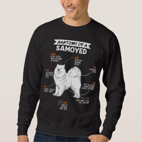 Anatomy Of A Samoyed Dog Funny Dog Lover Gift Sweatshirt