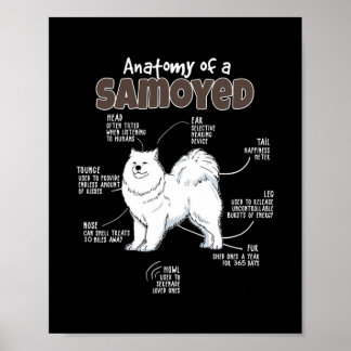 Anatomy of a Samoyed for Fur Mama Papa Loves Dogs Poster