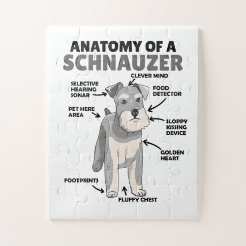 Anatomy Of A Schnauzer Cute Dog Puppy Jigsaw Puzzle