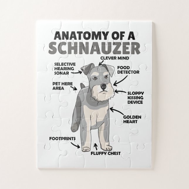 Anatomy Of A Schnauzer Cute Dog Puppy Jigsaw Puzzle (Vertical)