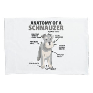 Anatomy Of A Schnauzer Cute Dog Puppy Pillow Case