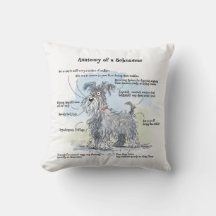 Anatomy of a Schnauzer Throw Pillow