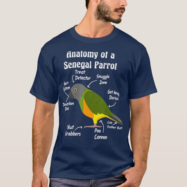 Anatomy of a Senegal Parrot T-Shirt (Front)