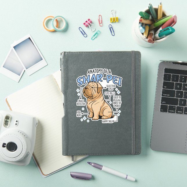 ANATOMY OF A SHARPEI DOG  STICKER (iPad Cover)