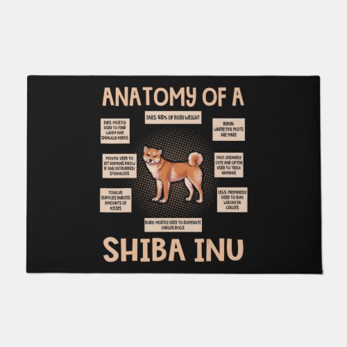 Anatomy Of A Shiba Inu Funny Puppy Gift Doormat