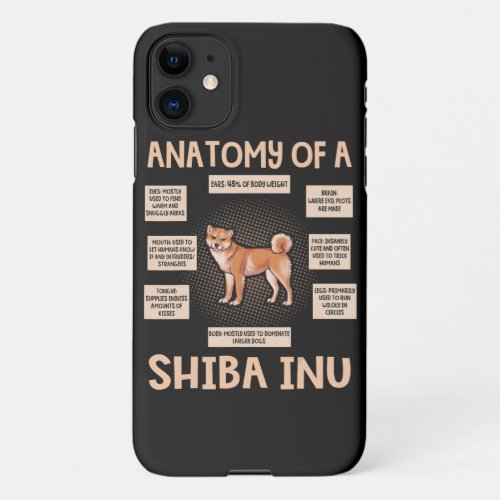 Anatomy Of A Shiba Inu Funny Puppy Gift iPhone 11 Case