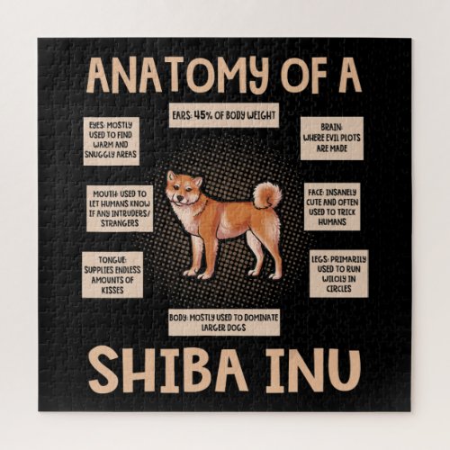 Anatomy Of A Shiba Inu Funny Puppy Gift Jigsaw Puzzle