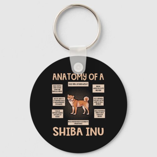 Anatomy Of A Shiba Inu Funny Puppy Gift Keychain