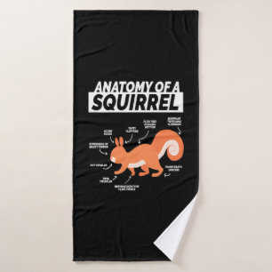 Anatomy Of A Squirrel Bath Towel