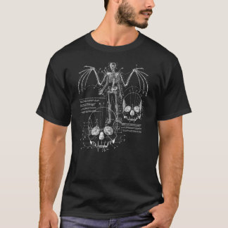Anatomy Of A Vampire Skull w Fangs, Bat Wings & Sk T-Shirt